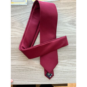 Men's The Tie Bar Burgundy Sound Wave Herringbone Tie One Size